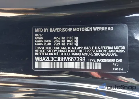 2017 BMW M240I xDrive from USA, damaged, VIN WBA2L3C38HV667398